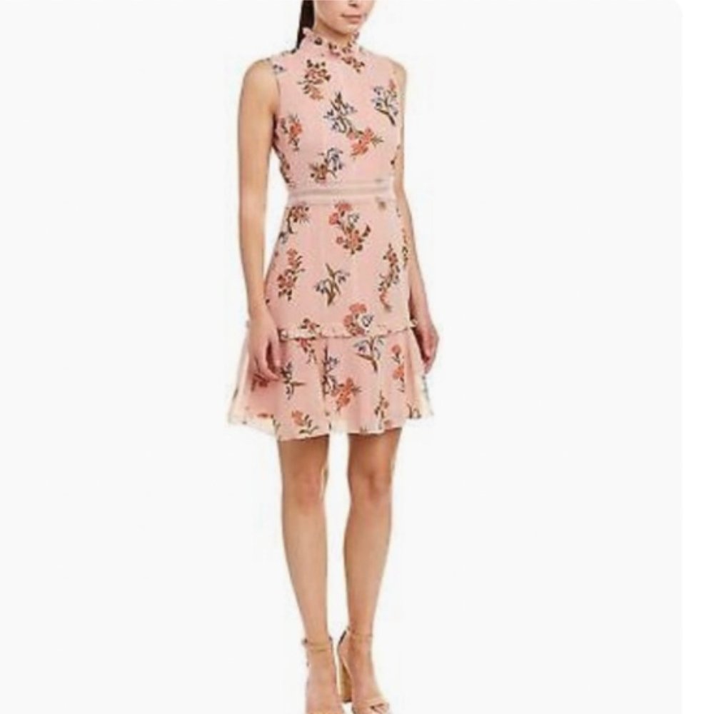 Donna Morgan Chiffon Floral Mini Dress